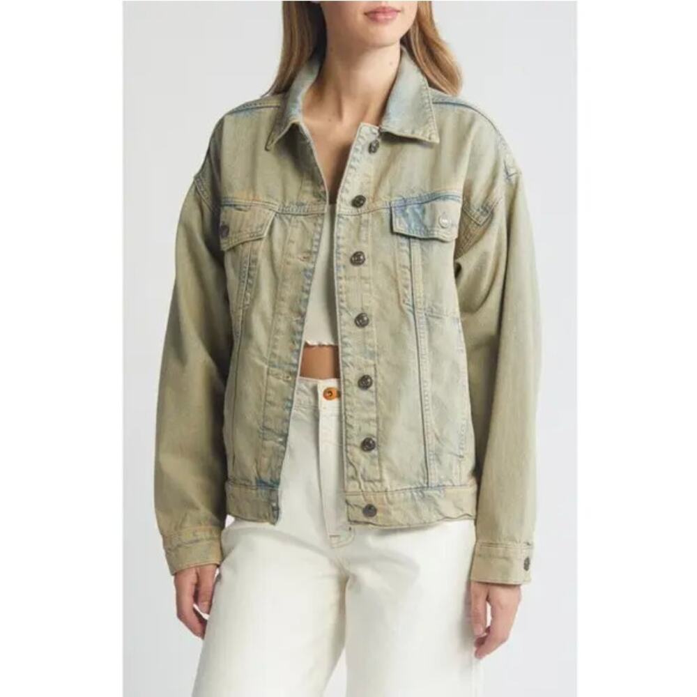 MNG Mango Women's Maya Oversized Denim Trucker Jacket Size Large NWT Roomy